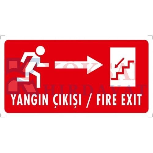 YANGIN ÇIKIŞI (SAĞ) - İKAZ LEVHASI