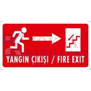 YANGIN ÇIKIŞI (SAĞ) - İKAZ LEVHASI