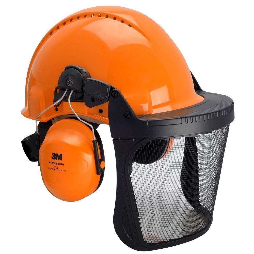 3M™ Ormancılık Kombinasyonu, G3000 veya Güvenlik Bareti, Optime II Manşonu Kulaklıklar, FH1 Tutucu ve 5J Mesh Yüz Siperi, G3000MOR52FH15J