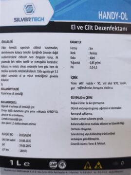 Handy-OL 1 LT El ve Cilt Dezenfektanı - Pompalı