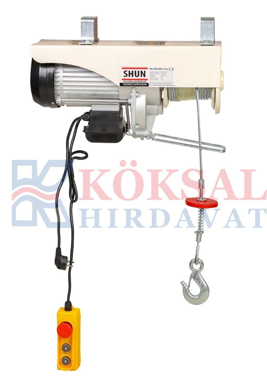 Shun 600/1200 Elektrikli Mini Vinç Carsakal 4 Hareketli