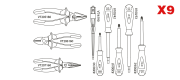 200-01 1000V İZOLELİ PENSE - TORNAVİDA TAKIMI 9 PARÇA