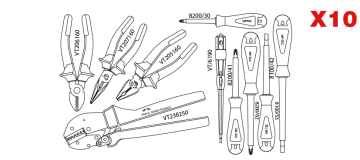 201 1000V İZOLELİ PENSE-TORNAVİDA TAKIMI 10 PARÇA
