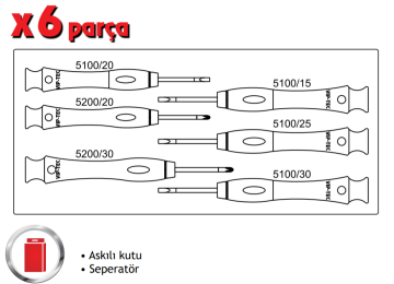 5000 MİKRO TORNOVİDA TAKIMI 6 PARÇA 5000/6ST1