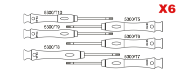 5001 MİKRO TORX TORNOVİDA TAKIMI 6 PARÇA 5001/6ST1