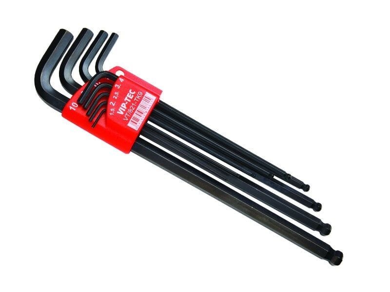 Vip-Tec 9 Parça SİYAH TOPBAŞLI ALLEN ANAHTAR TAKIMI