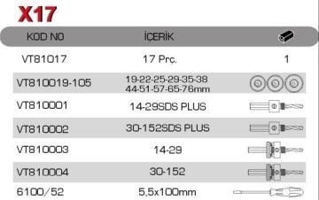 Vip-Tec HSS-BI METAL PANÇ TAKIMI - 17 PARÇA
