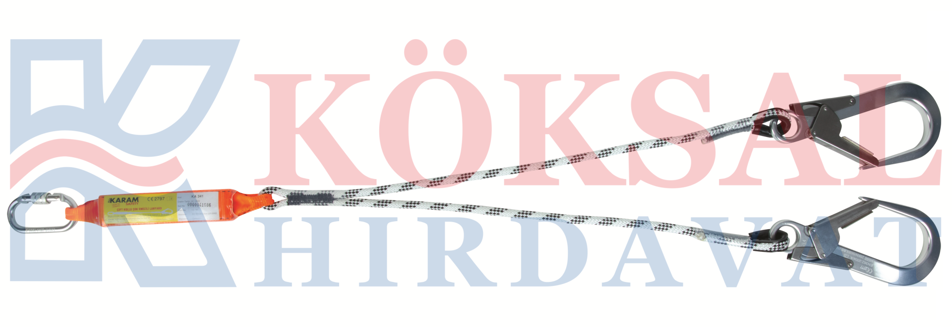 KA341 A Şok Emici Çift Kollu Statik Halatlı Alüminyum Kancalı