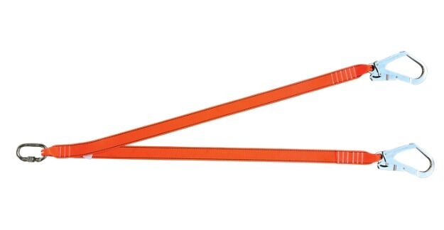 Kİ261 Çift Kollu Kolon Halatlı Lanyard Büyük Kancalı