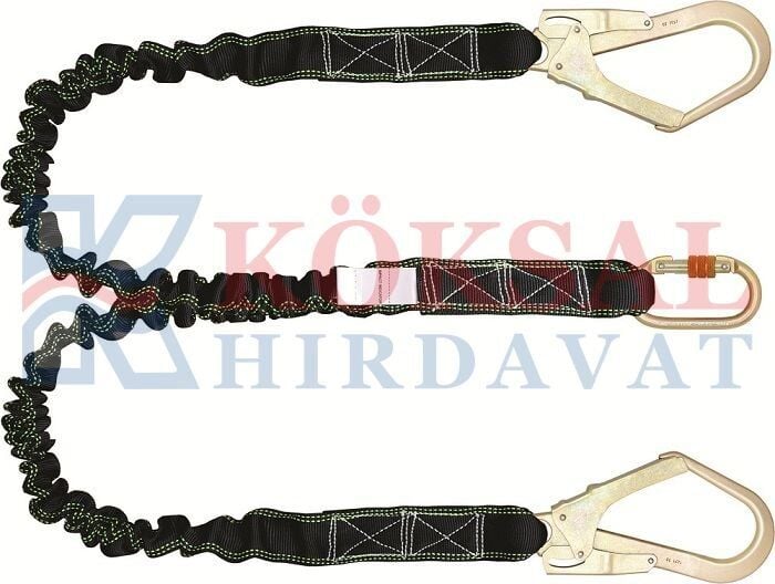 Kİ 371  A Çift Kollu Elastik Lanyard Büyük Kancalı