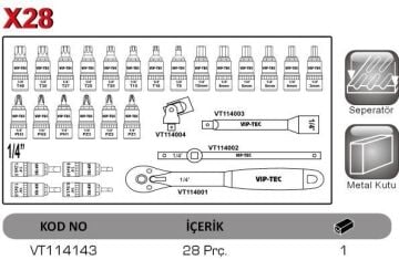 1/4'' LOKMALI BİTS TAKIMI - 28 PARÇA