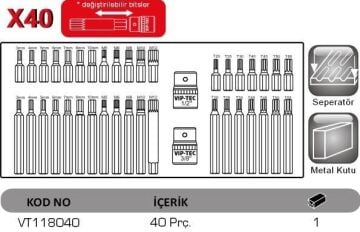 1/2'' - 3/8'' KAPSAMLI LOKMALI BİTS TAKIMI - 40 PARÇA