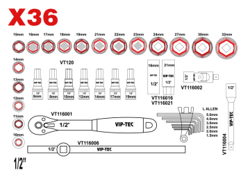 1/2'' LOKMA ANAHTAR TAKIMI - VT114123