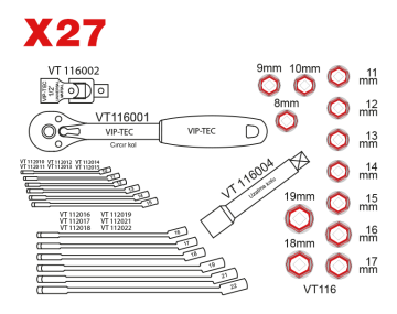 1/2'' LOKMA ve ANAHTAR TAKIMI - VT114133