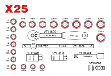 1/2'' LOKMA ANAHTAR TAKIMI - VT114121P