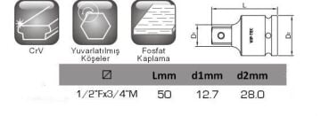 1/2'' HAVALI ADAPTÖR - VT117004