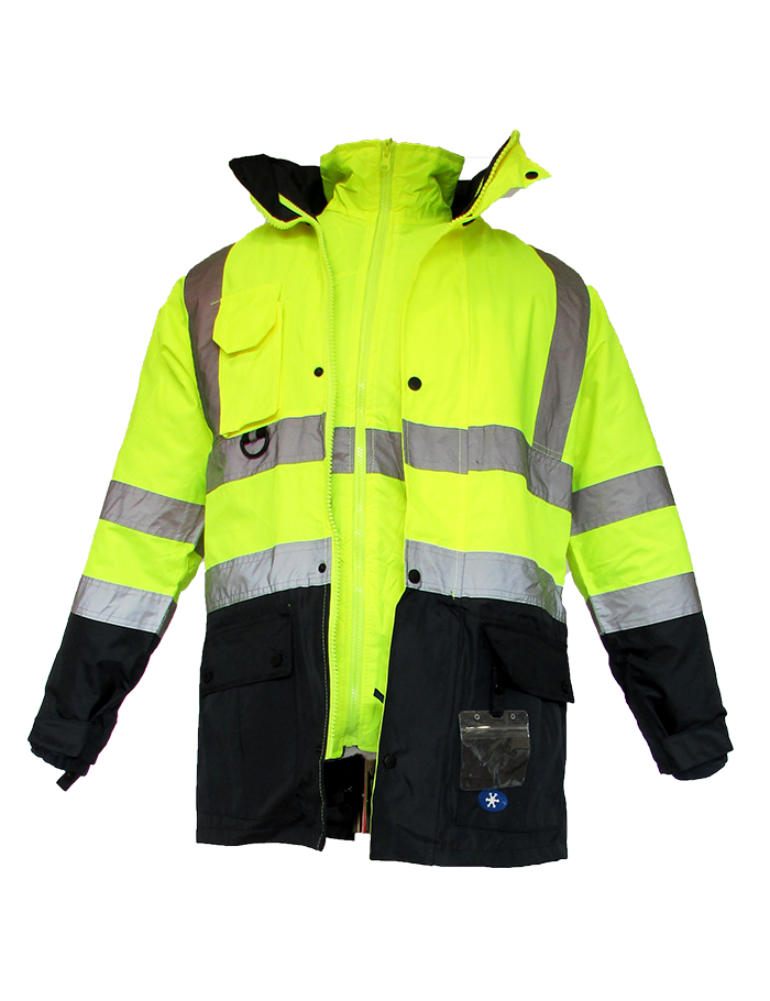 JN1003 İçi Çıkmalı Oxford Parka Sarı/Lacivert