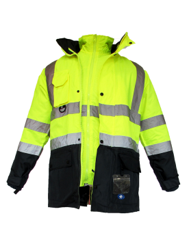 JN1003 İçi Çıkmalı Oxford Parka Sarı/Lacivert