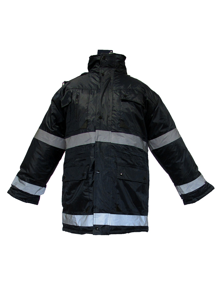 JN1041 Lacivert Kapşonlu Parka Fosforlu