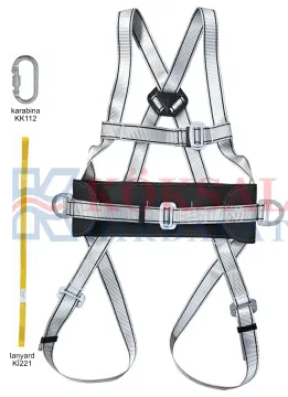 KARAM 'KP 10' Paraşüt Tipi Emniyet Kemeri Kolon Halatlı
