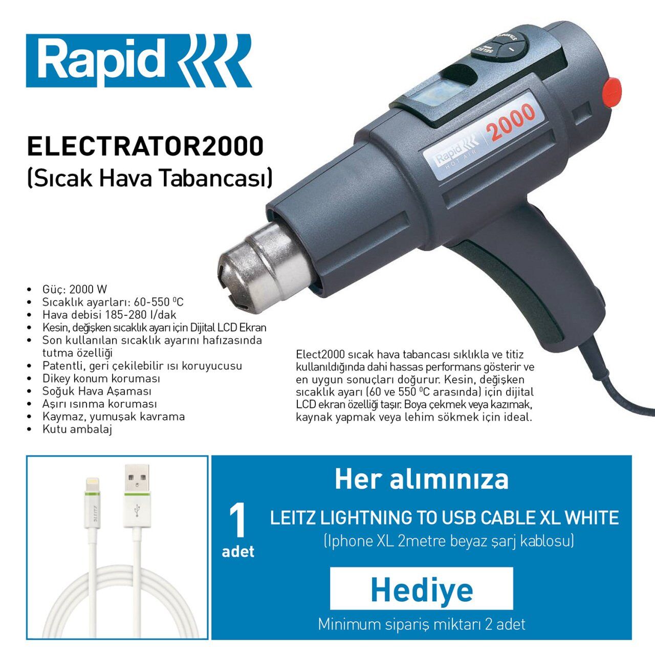 RAPID SICAK HAVA TAB. ELECTRONIC 2000