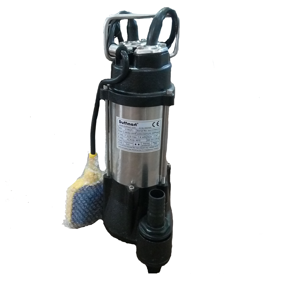 Duffmart V180FS Pis Su Foseptik Parçalayıcılı Açık Fanlı Dalgıç Pompa