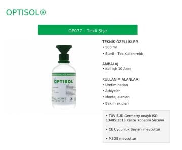 OPTISOL Göz Duşu Ve Yıkama Solüsyonu Yeşil/Toz İçin 500 Ml