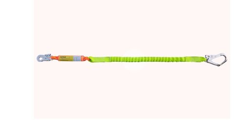 KA399 Tek Kol Şok Emici Lanyard Elastik Halatlı-KÜÇÜK KANCALI + BÜYÜK KANCALI