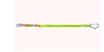 KA399 Tek Kol Şok Emici Lanyard Elastik Halatlı-KÜÇÜK KANCALI + BÜYÜK KANCALI