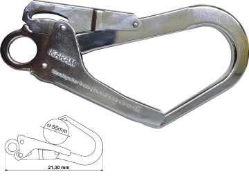 KK 131 Çelik Büyük Çift Emniyetli Kanca 25 kN 55 mm