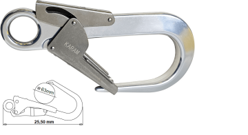 KK 136 Alüminyum Büyük Çift Emniyetli Kanca 63 mm 23 kN