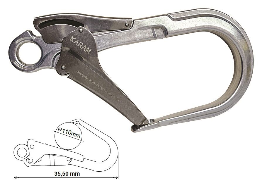 KK 138 Alüminyum Büyük Çift Emniyetli Kanca 23 kN 110mm
