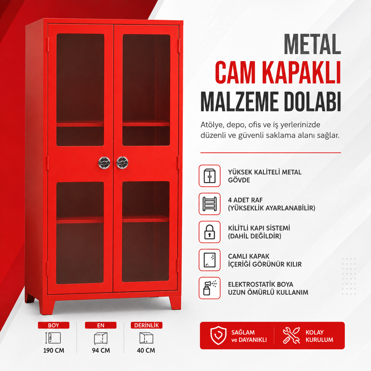 KİŞİSEL KORUYUCU DONANIM MALZEME DOLABI (KKD DOLABI)