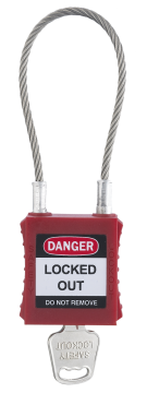 Plastik Gövde Çelik Kablo Emniyet Asma Kilit