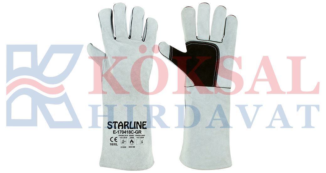 STARLİNE E-170418C-GR YARMA DERİ ELDİVEN