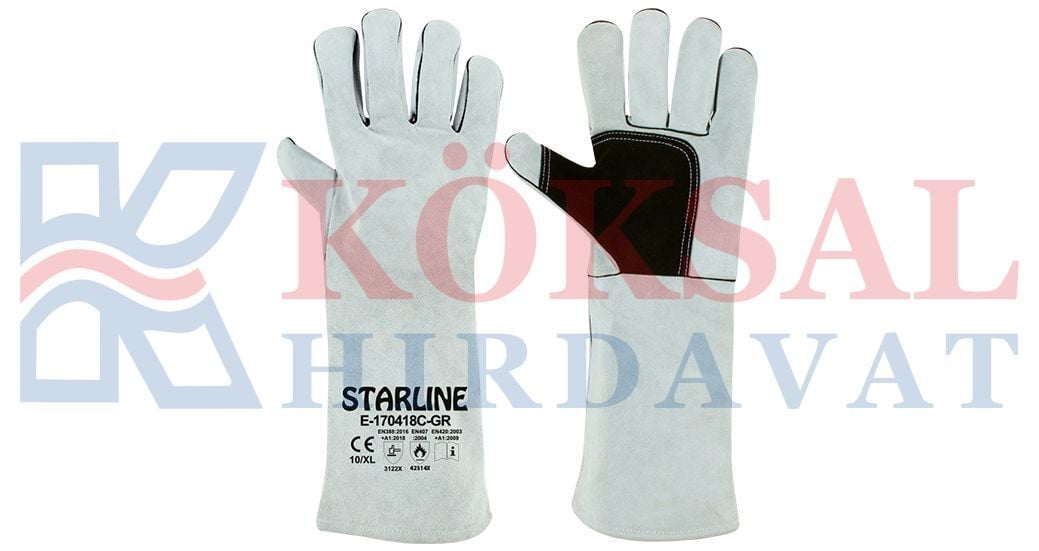 STARLİNE E-170418C-GR YARMA DERİ ELDİVEN