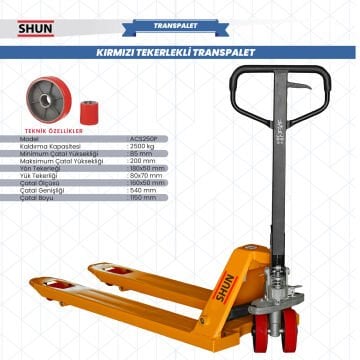 TRANSPALET 2,5 TON POLİÜRETAN ACS250P