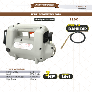 VİBRATÖR 3 HP. 18000 D/DK W.TİPİ DECOFLEX