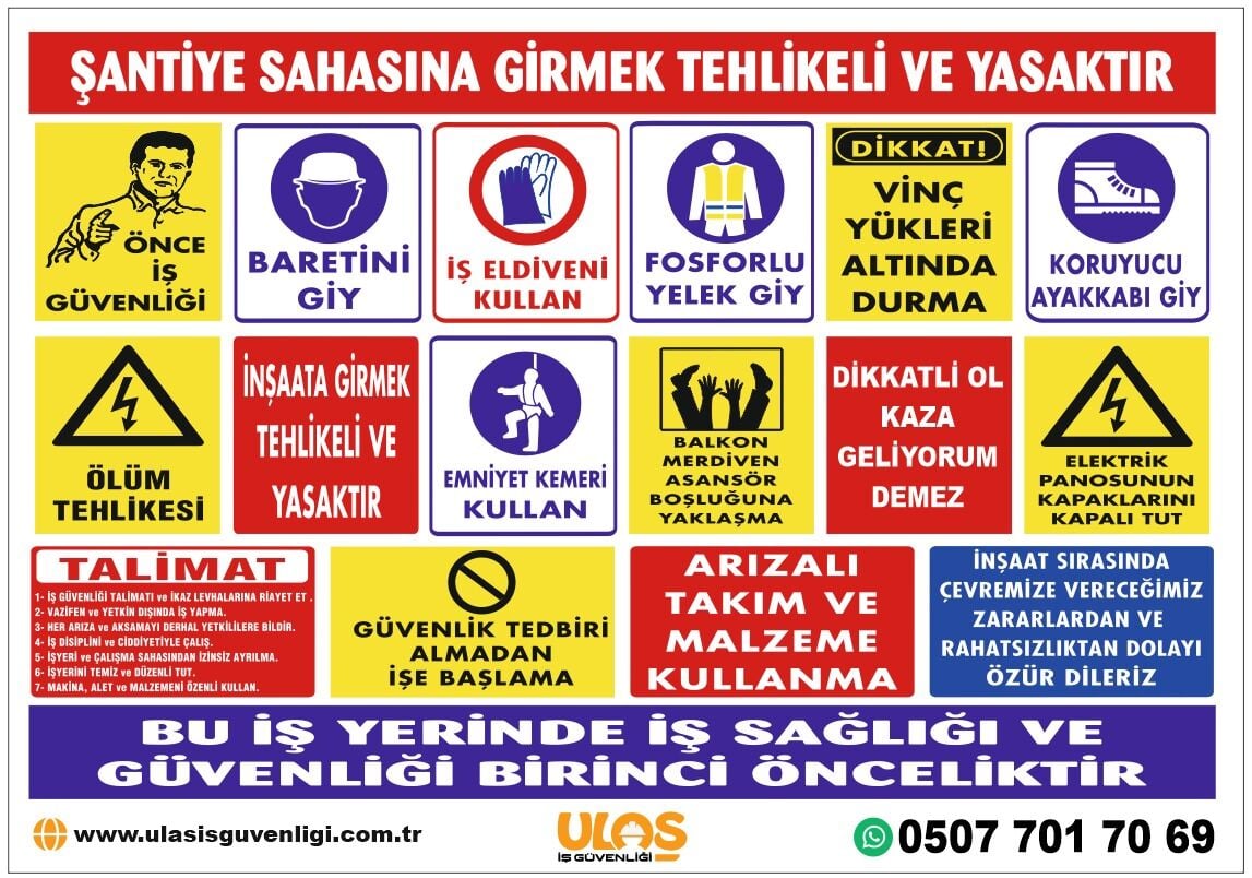 İNŞAAT ALANINA GİRMEK YASAKTIR (70*100) DEKOTE