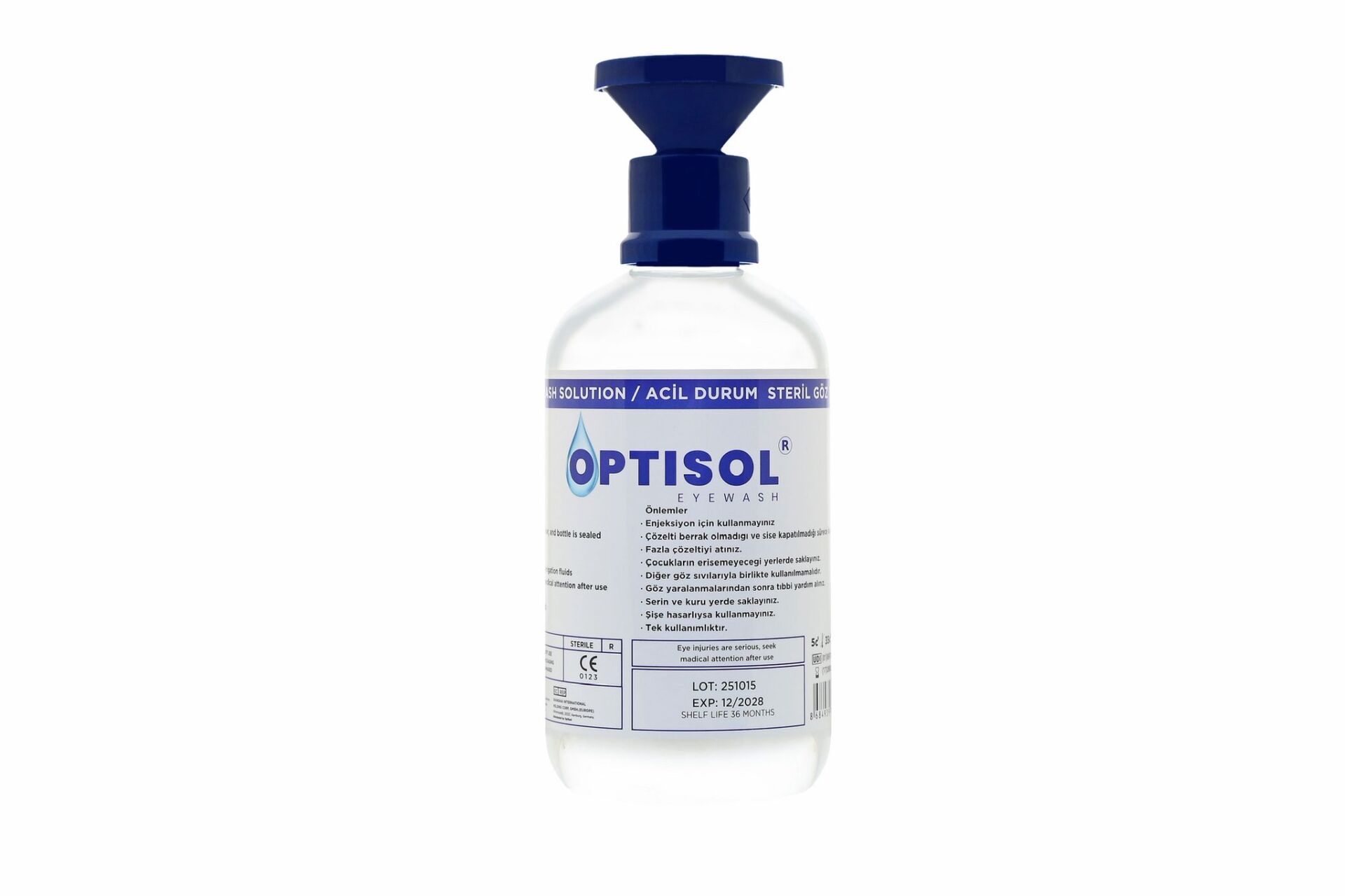 OPTİSOL Ph Kimyasal Göz Duşu Solüsyonu.500ML Steril Fosfat 4.9%
