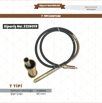 VİBRATÖR HORTUMU TÜRK 4 MT. 45 MM ŞİŞE DECOFLEX