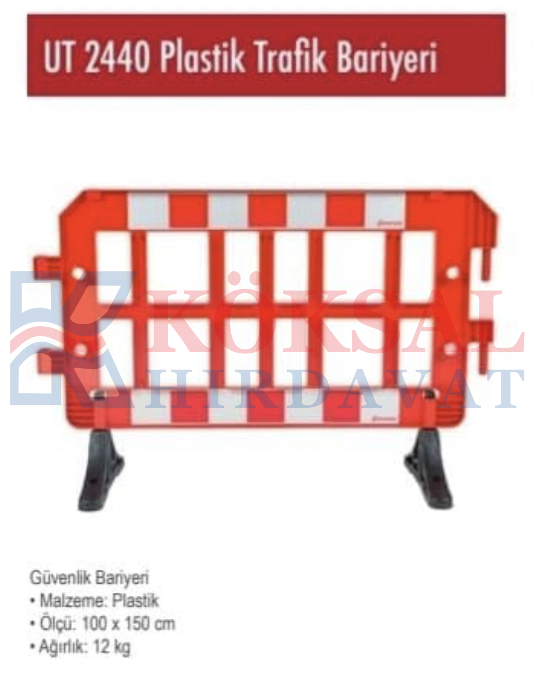 PLASTİK TRAFİK BARİYERİ UT-2440