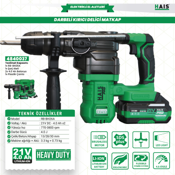 DARBELİ KIR.DEL.MATK.21V - 4.0Ah RB-BH26A HAISPRO