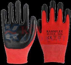 KaanFlex KF-777-R Polyester Örme Nitril İş Eldiveni