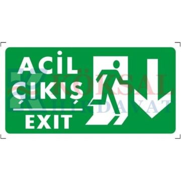 ACİL ÇIKIŞ (AŞAĞI) - İKAZ LEVHASI