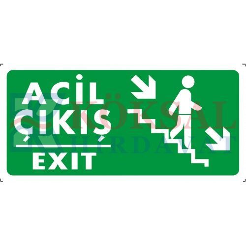 ACİL ÇIKIŞ (SAĞ AŞAĞI) - İKAZ LEVHASI