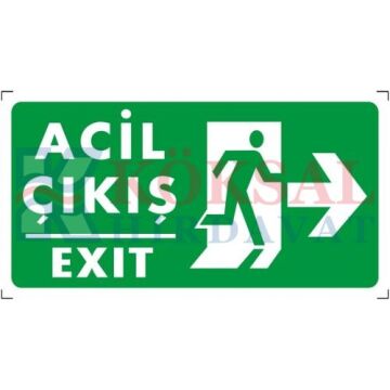 ACİL ÇIKIŞ (SAĞ) - İKAZ LEVHASI