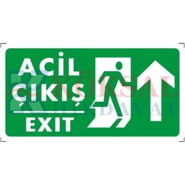 ACİL ÇIKIŞ (YUKARI) - İKAZ LEVHASI
