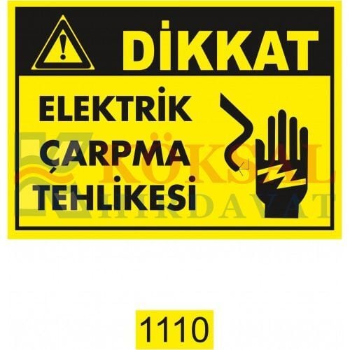 ELEKTRİK ÇARPMA TEHLİKESİ / UYARI - İKAZ LEVHASI